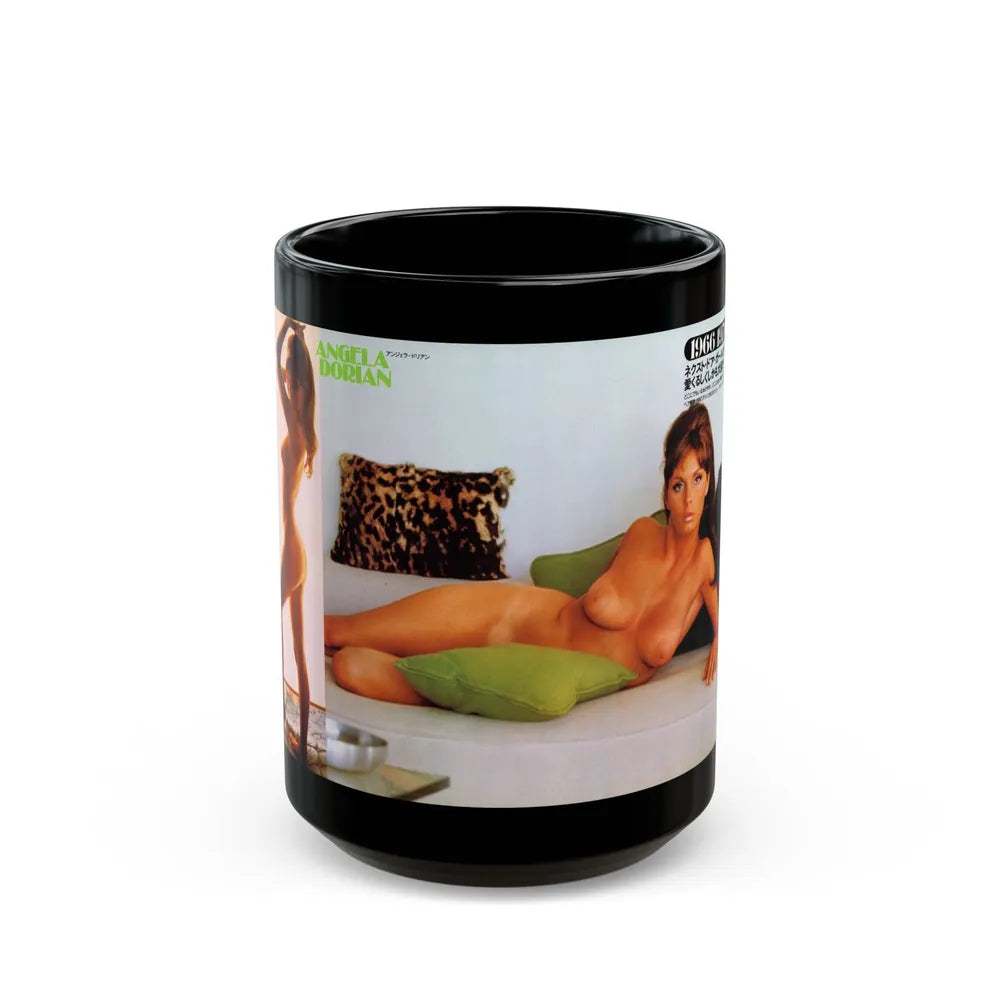 Victoria Vetri #106 - Topless (Vintage Female Icon) Black Coffee Mug-15oz-Go Mug Yourself