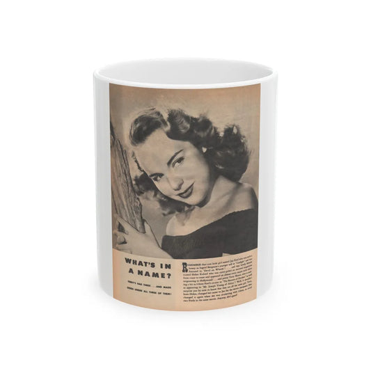 Terry Moore #656 - 8.5x10.5 Late 40's Magazine Page B&W Photo & Short Article (Vintage Female Icon) White Coffee Mug-11oz-Go Mug Yourself