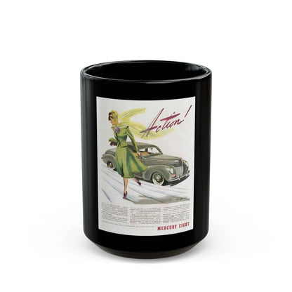 Ford Mercury advertisement, 1939 - Black Coffee Mug-15oz-Go Mug Yourself