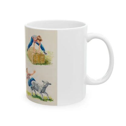 Farm Fun, Dick and Jane illustrations - White Coffee Mug-Go Mug Yourself