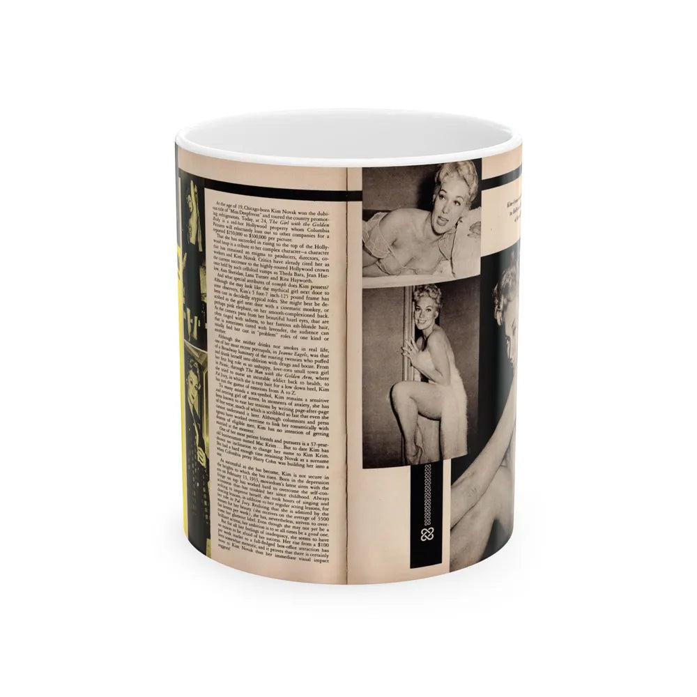 Kim Novak #344 (Vintage Female Icon) White Coffee Mug-11oz-Go Mug Yourself