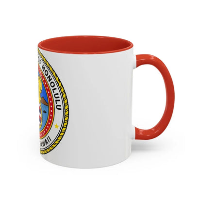 Seal of Honolulu Hawaii - Accent Coffee Mug-Go Mug Yourself