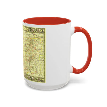 USA - Southwestern (1940) (Map) Accent Coffee Mug-Go Mug Yourself