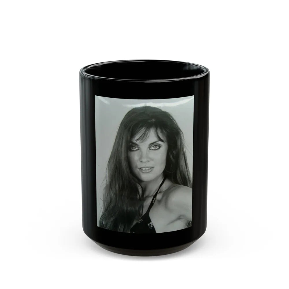 Caroline Munro #398 (Vintage Female Icon) Black Coffee Mug-15oz-Go Mug Yourself