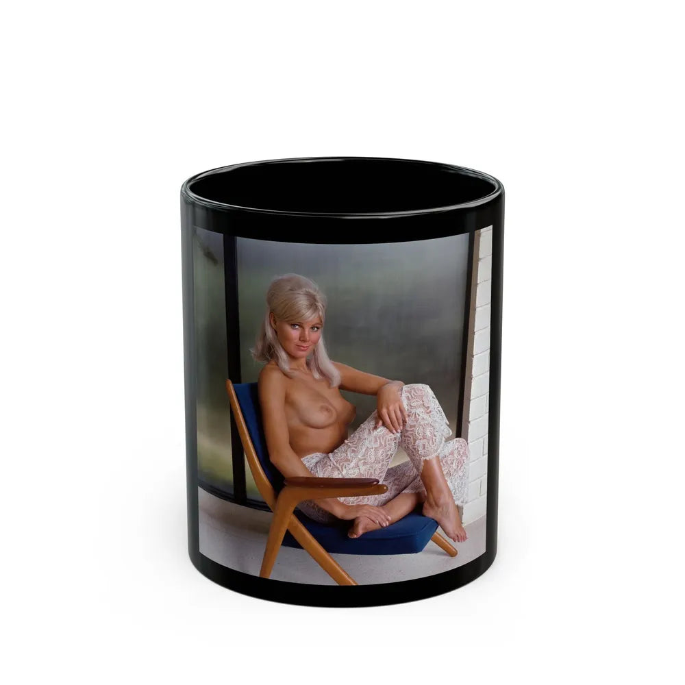 Susan Denberg #73 - Topless (Vintage Female Icon) Black Coffee Mug-11oz-Go Mug Yourself