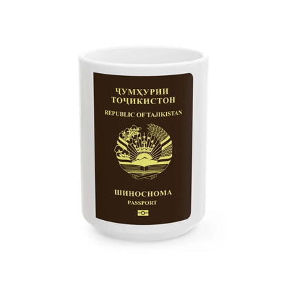 Tajikistan Passport - White Coffee Mug-15oz-Go Mug Yourself