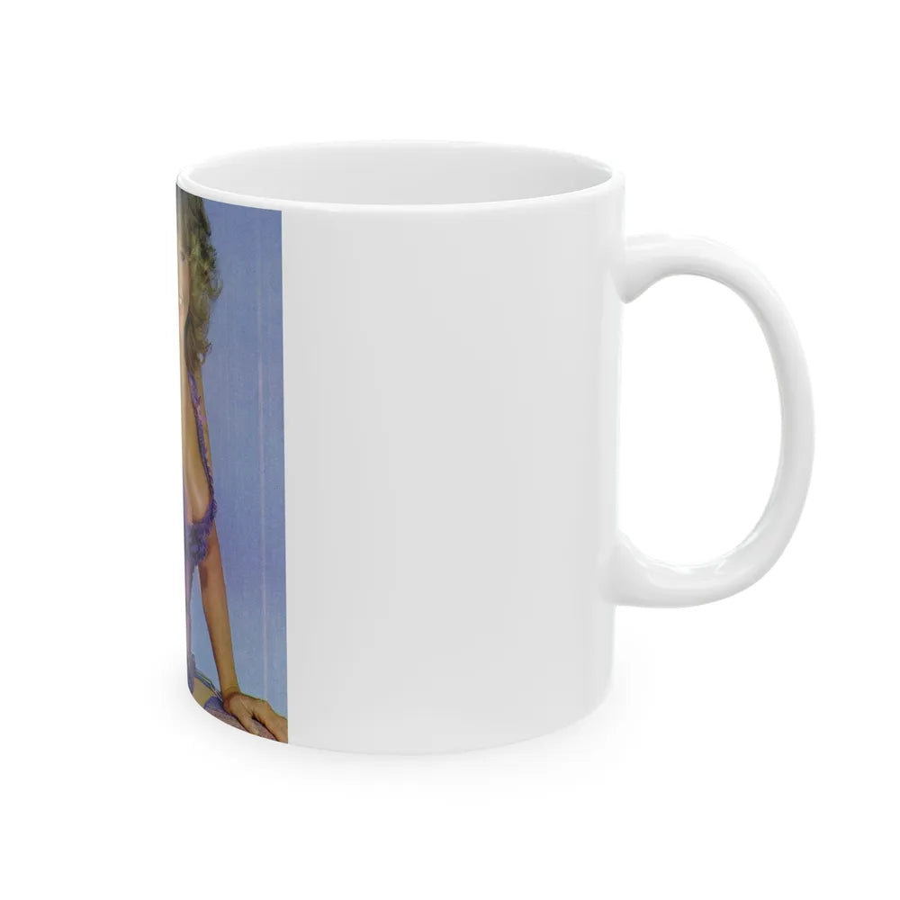 Linda Blair #139 - Partially Topless (Vintage Female Icon) White Coffee Mug-Go Mug Yourself