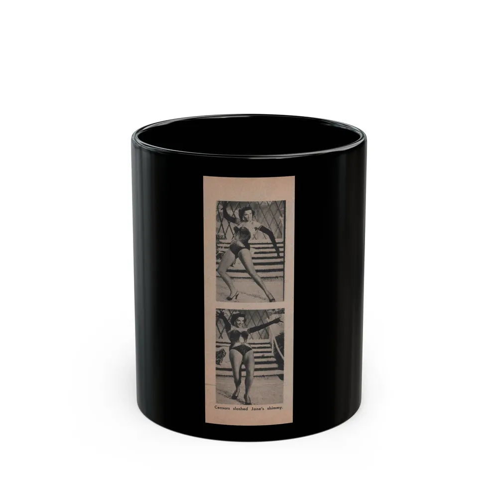 Jane Russell #191 - Show Pocket Mag. '55 - 2 B&W Photis & Caption (Vintage Female Icon) Black Coffee Mug-11oz-Go Mug Yourself