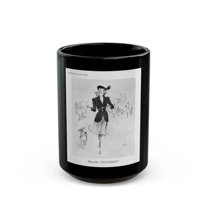 From the Jaye Oliver Archives, Marcelle Chaumont, 1945 - Black Coffee Mug-15oz-Go Mug Yourself