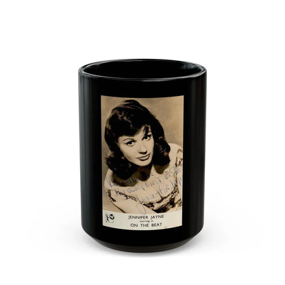 Jennifer Jayne #09 (Vintage Female Icon) Black Coffee Mug-15oz-Go Mug Yourself