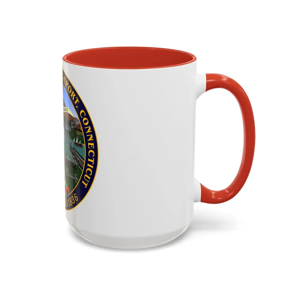 Seal of Bridgeport Connecticut - Accent Coffee Mug-Go Mug Yourself