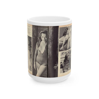 Dawn Richard #102 - [Pages 30 & 31] Including Pages 2 & 3 of 5 with, 4 B&W Photos+Contuned Article from ADVENTURE Dec. '60 Mag. (Vintage Female Icon) White Coffee Mug-15oz-Go Mug Yourself