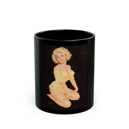 Blonde Pin-Up - Black Coffee Mug-11oz-Go Mug Yourself