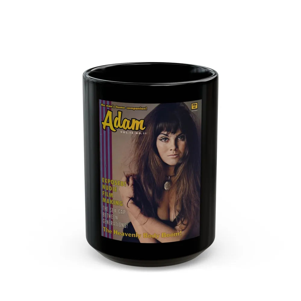 Caroline Munro #267 - Adam Mag. Cover Nov. '68 (Vintage Female Icon) Black Coffee Mug-15oz-Go Mug Yourself