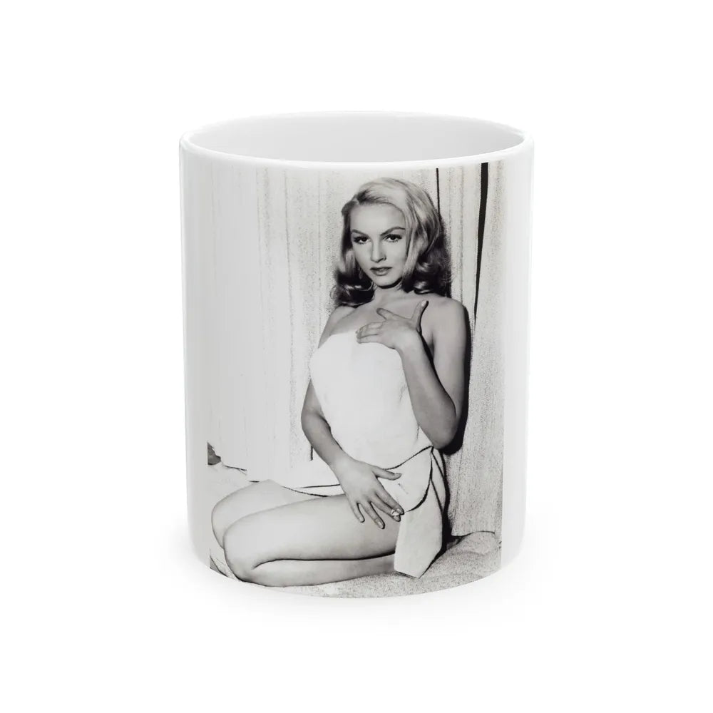 Julie Newmar #157 (Vintage Female Icon) White Coffee Mug-11oz-Go Mug Yourself