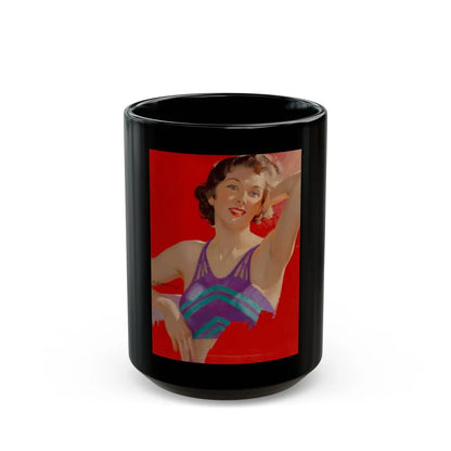 Brunette Beauty, unpublished Redbook cover - Black Coffee Mug-15oz-Go Mug Yourself