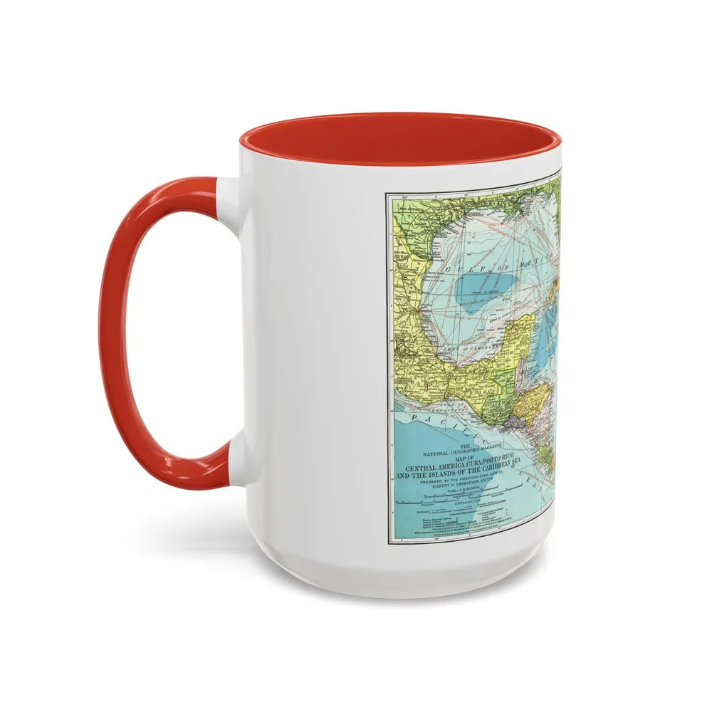 Central America (1913) (Map) Accent Coffee Mug-Go Mug Yourself