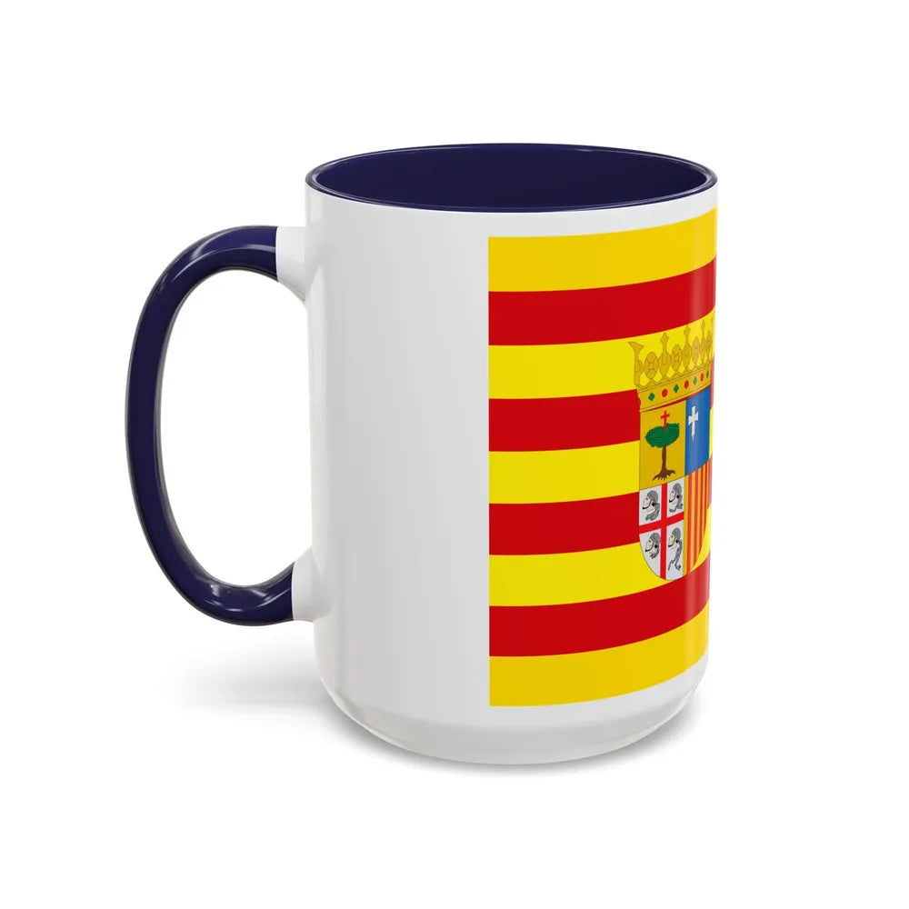 Flag of Aragon Spain - Accent Coffee Mug-Go Mug Yourself