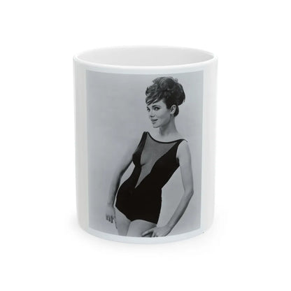 Gila Golan #06 - 8x10 B&W Upper Body Cheesecake Photo from Mid 60's (Vintage Female Icon) White Coffee Mug-11oz-Go Mug Yourself