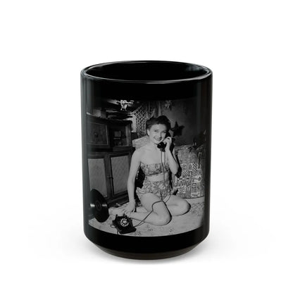 Carol Ohmart #33 (Vintage Female Icon) Black Coffee Mug-15oz-Go Mug Yourself