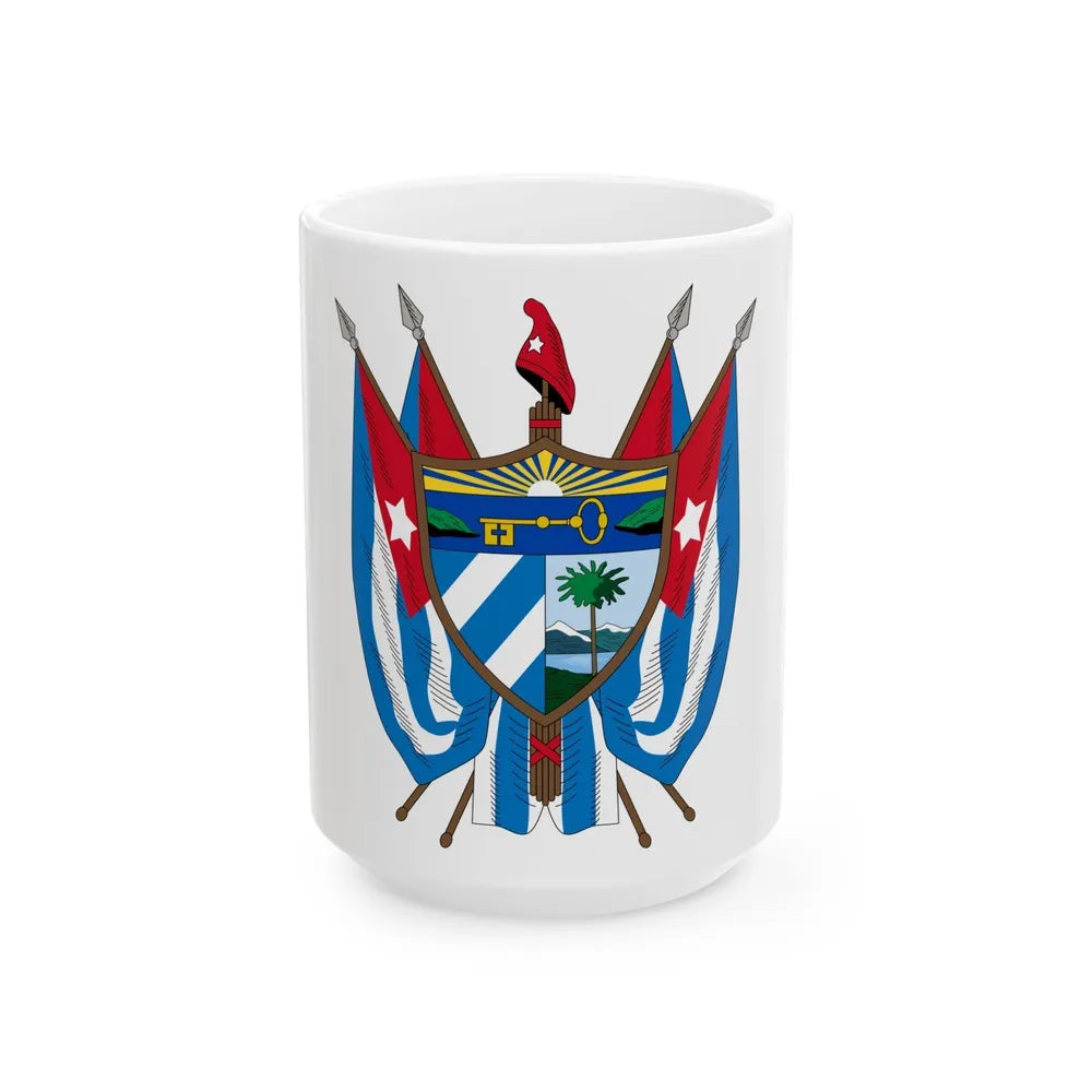 Coat of arms of Cuba (19th century) - White Coffee Mug-15oz-Go Mug Yourself