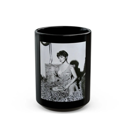 Janet Munro #23 (Vintage Female Icon) Black Coffee Mug-15oz-Go Mug Yourself