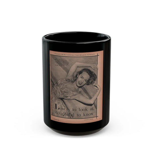 Terry Moore #523 - 8x11 Magazine Photo Page Clipping (Vintage Female Icon) Black Coffee Mug-15oz-Go Mug Yourself