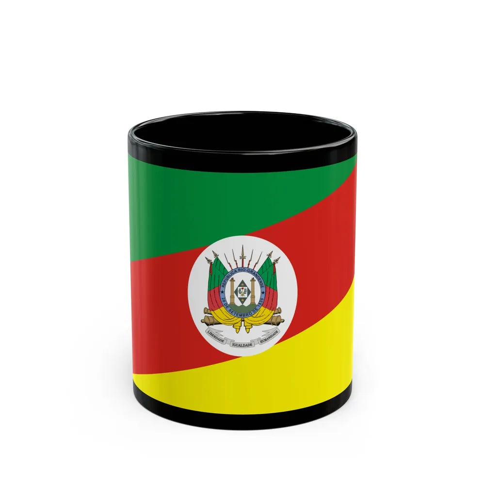 Flag of Rio Grande do Sul Brazil - Black Coffee Mug-11oz-Go Mug Yourself