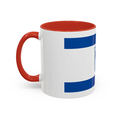 Flag of Herzliya Israel - Accent Coffee Mug-Go Mug Yourself