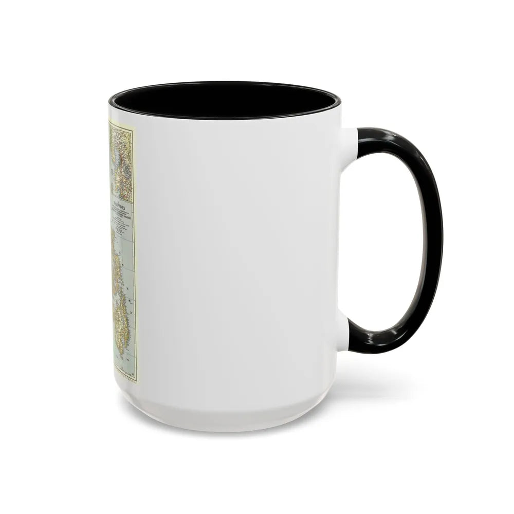 Philippines, The (1945) (Map) Accent Coffee Mug-Go Mug Yourself