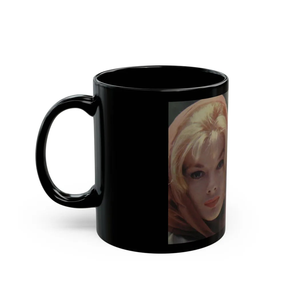 Leslie Parrish #112 (Vintage Female Icon) Black Coffee Mug-Go Mug Yourself