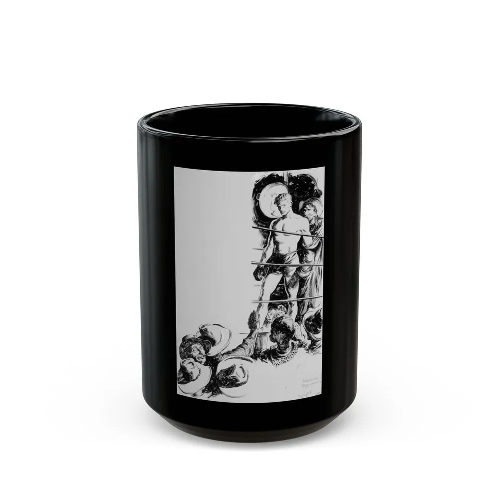 Comanche Kid, Adventure pulp illustration - Black Coffee Mug-15oz-Go Mug Yourself