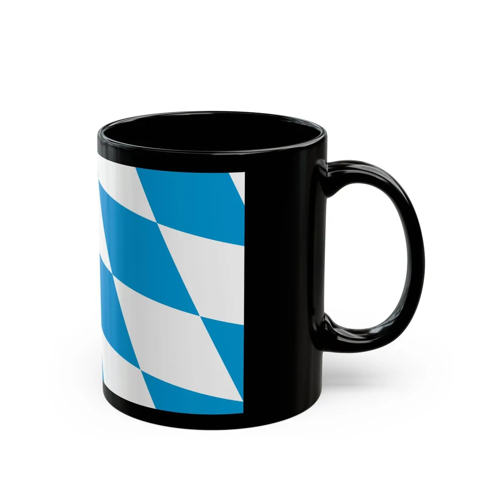 Flag of Bavaria lozengy variant Germany - Black Coffee Mug-Go Mug Yourself