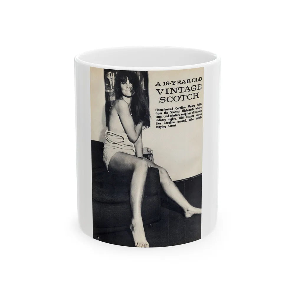 Caroline Munro #38 (Vintage Female Icon) White Coffee Mug-11oz-Go Mug Yourself