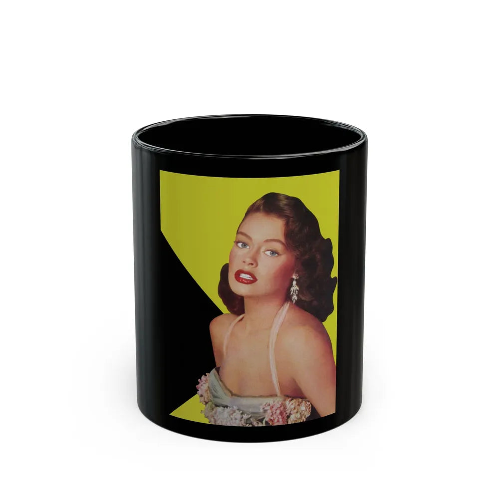 Barbara Darrow #11 (Vintage Female Icon) Black Coffee Mug-11oz-Go Mug Yourself