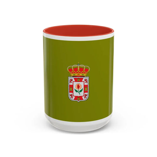 Flag of Granada Spain - Accent Coffee Mug-15oz-Red-Go Mug Yourself