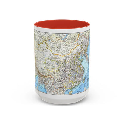 China 1 (1991) (Map) Accent Coffee Mug-15oz-Red-Go Mug Yourself