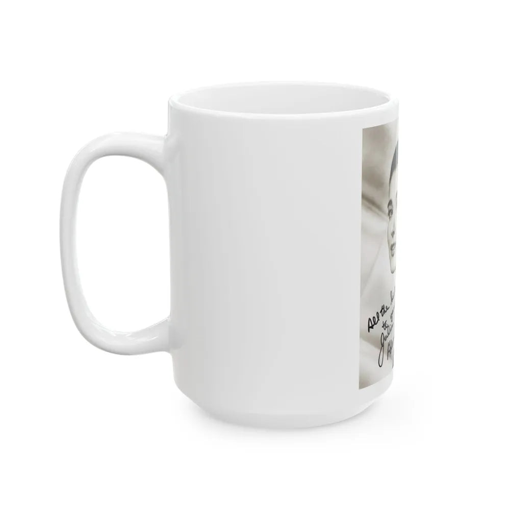 Julia Adams #32 - 8x10 B&W Head & Shoulder Glamour Portrait (Vintage Female Icon) White Coffee Mug-Go Mug Yourself