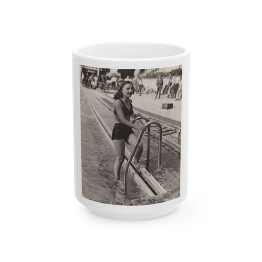 Barbara Stanwyck #167 (Vintage Female Icon) White Coffee Mug-15oz-Go Mug Yourself