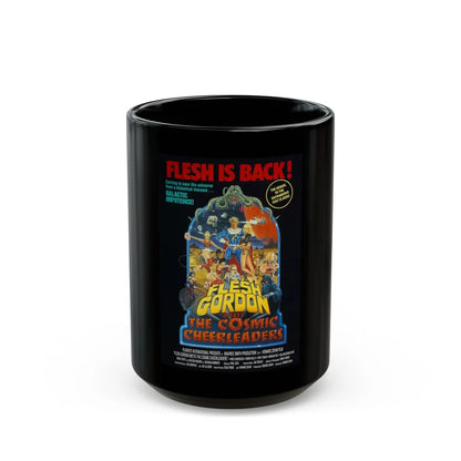 FLESH GORDON MEETS THE COSMIC CHEERLEADERS 1990 Movie Poster - Black Coffee Mug-15oz-Go Mug Yourself