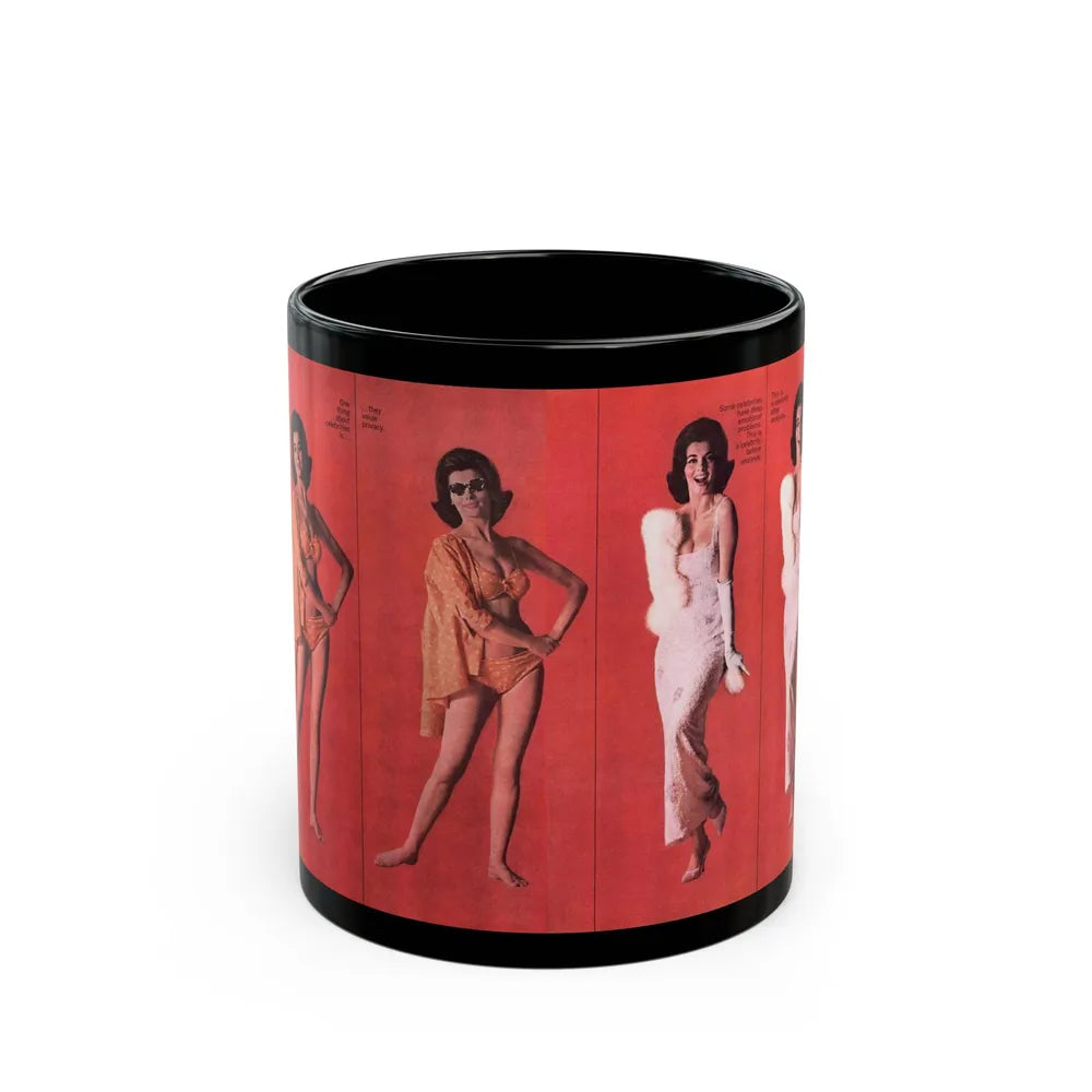 Nancy Kovack #96 - Esquire June 1961 (Vintage Female Icon) Black Coffee Mug-11oz-Go Mug Yourself