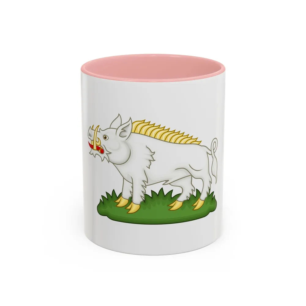 White Boar Badge of Richard III - Accent Coffee Mug-11oz-Pink-Go Mug Yourself