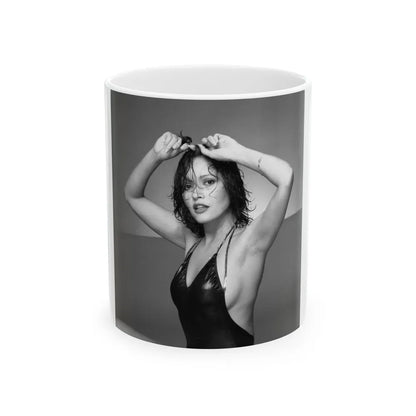 Barbara Carrera #94 (Vintage Female Icon) White Coffee Mug-11oz-Go Mug Yourself