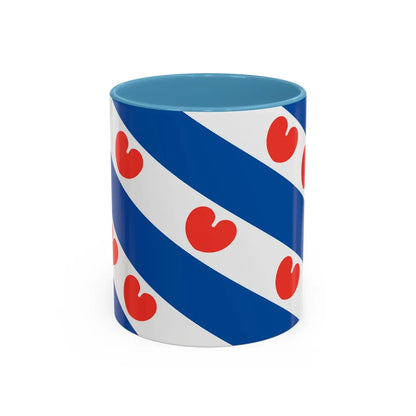 Flag of Friesland Netherlands - Accent Coffee Mug-11oz-Light Blue-Go Mug Yourself