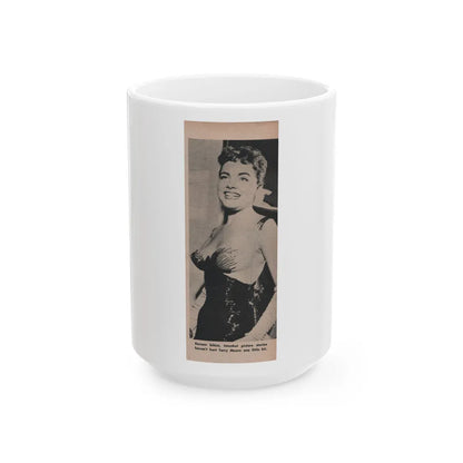 Terry Moore #597 - Picture Digest Mag. Dec. '56 - 1 B&W Photo (Vintage Female Icon) White Coffee Mug-15oz-Go Mug Yourself