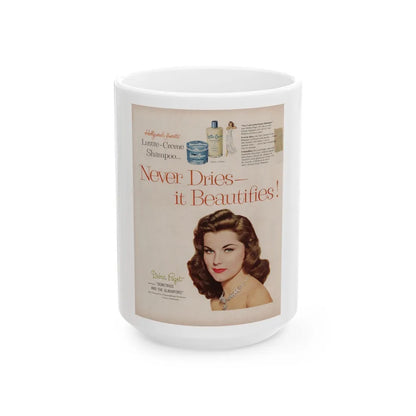 Debra Paget #596 - Original Lustre-Creme Shampoo Add from '54 (Vintage Female Icon) White Coffee Mug-15oz-Go Mug Yourself