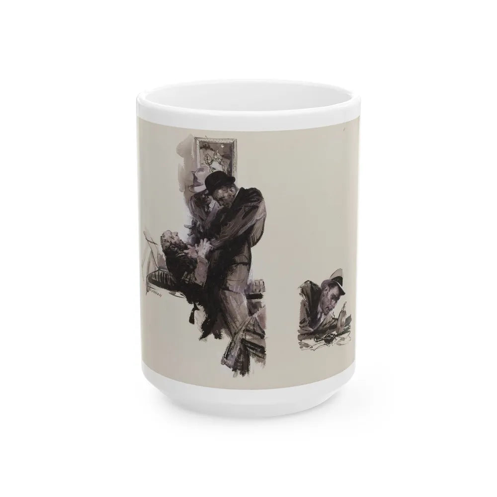 Crime Story Magazine Illustration - White Coffee Mug-15oz-Go Mug Yourself