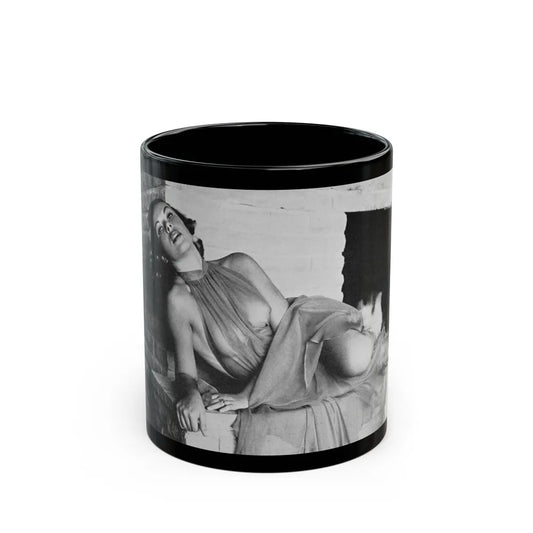 Dawn Richard #19 - See through top (Vintage Female Icon) Black Coffee Mug-11oz-Go Mug Yourself