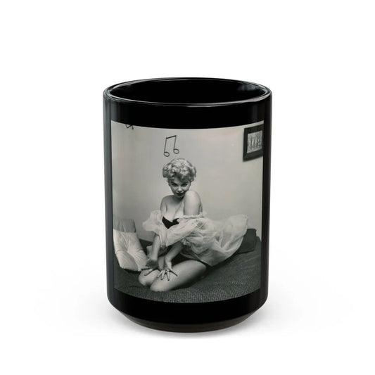 Barbara Nichols #472 (Vintage Female Icon) Black Coffee Mug-15oz-Go Mug Yourself