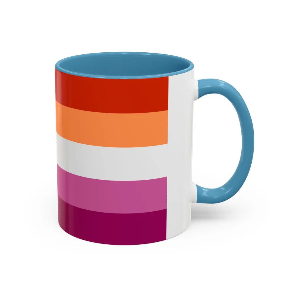 Lesbian 3 Pride Flag - Accent Coffee Mug-Go Mug Yourself